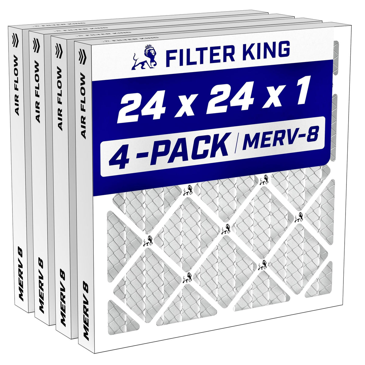 24x24x1 Air Filter MERV 8, AC Furnace Filters (4-Pack)