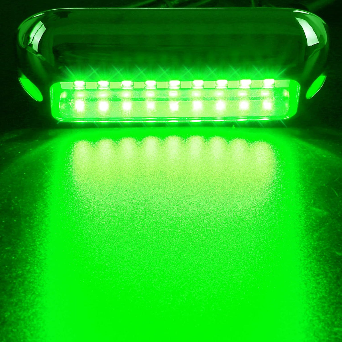 HUSUKU SOOP3 Mini 50W 27LED Waterproof Stainless Steel Transom Led Light, High-Intensity Marine Led Underwater Lights (2 pcs)