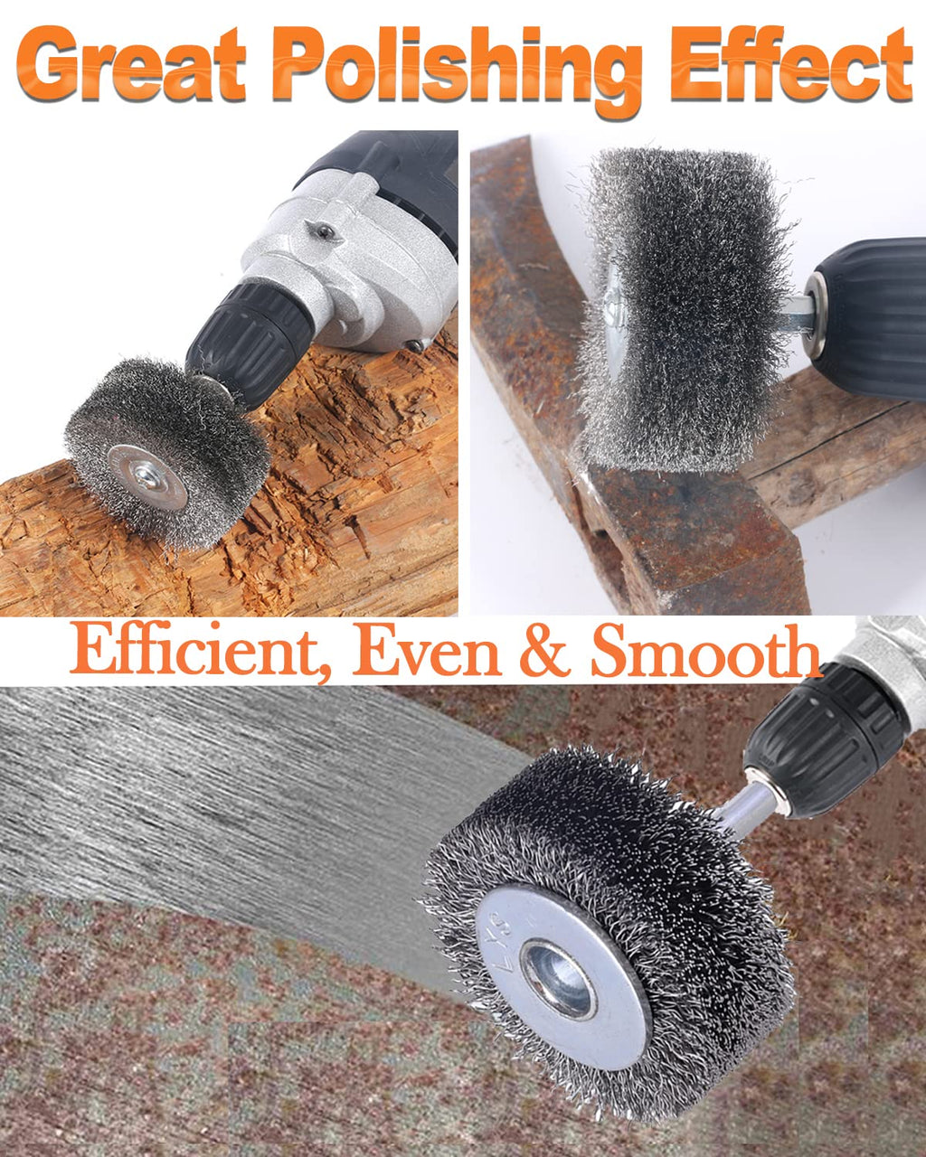 Rocaris 10Pcs 2 Inch Wire Wheel Brush Wire Wheel Brush for Drill Attachment