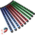 Magnetic Socket Holder Organizer Set: 9-Piece Detachable 1/4, 3/8, 1/2 Socket Trays Socket Organizer for Tool Box