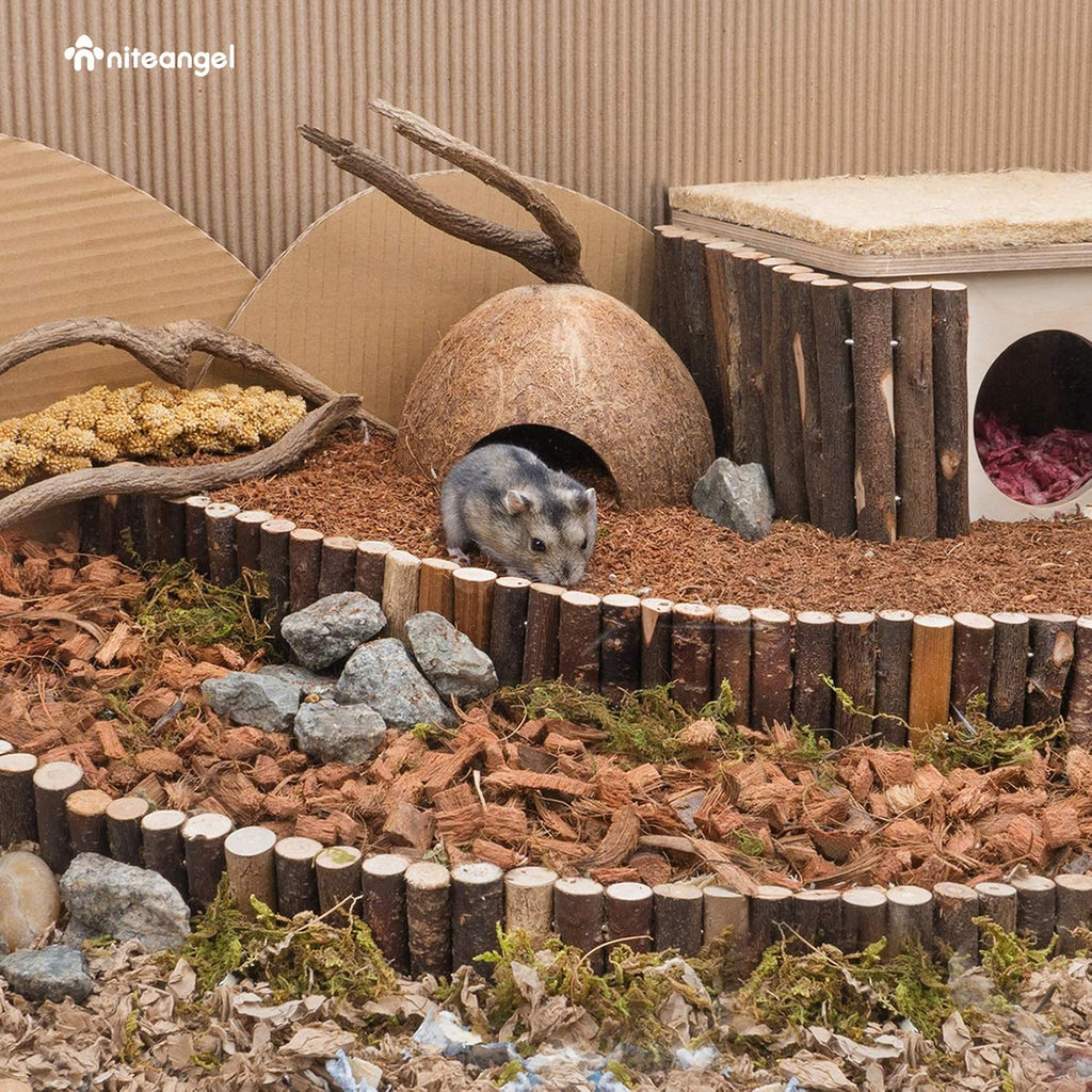 Natural Coco/Cork Hamster Bedding: 4L Absorb Odors & Low Dust