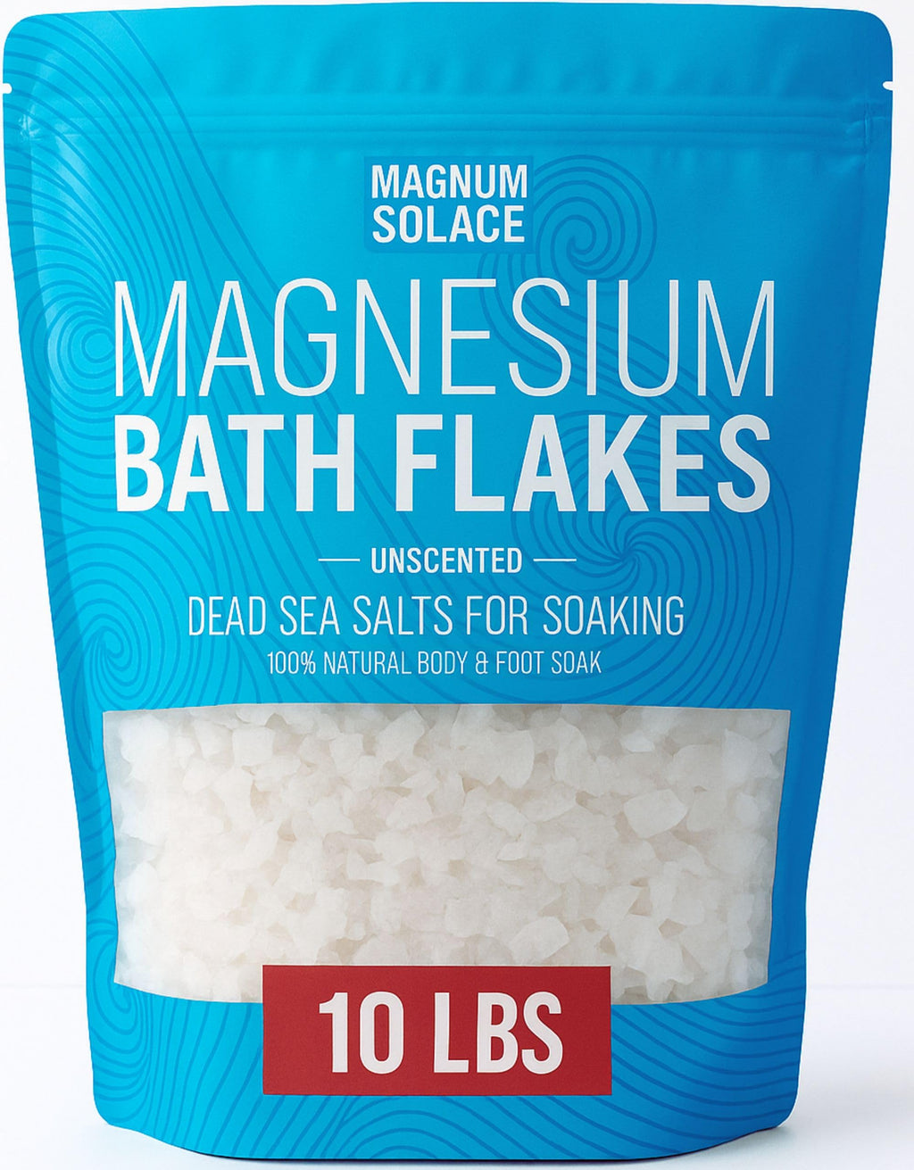Magnesium Bath Flakes, 10 LB – Pure Magnesium Chloride Flakes – Dead Sea Bath Soak – Epsom Salt Alternative – Unscented