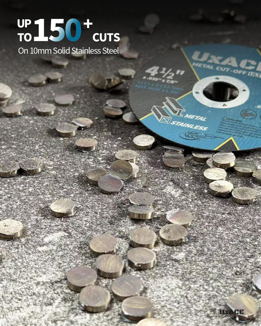 UXACE 4-1/2 Inch Cut-Off Wheel for Metal, Stainless Steel, Aluminum Cutting, Professional Super Thin Metal Cutting Disc for Angle Grinder, Die Grinder or Cut-Off Tools, 7/8 inch Arbor, 25 Pack
