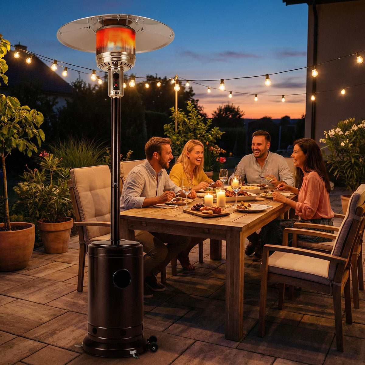 50,000 BTU Propane Patio Heater with Easy Ignition, Bronze