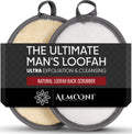 Loofah Sponge Body Scrubber for Men, Gray, 2 Count