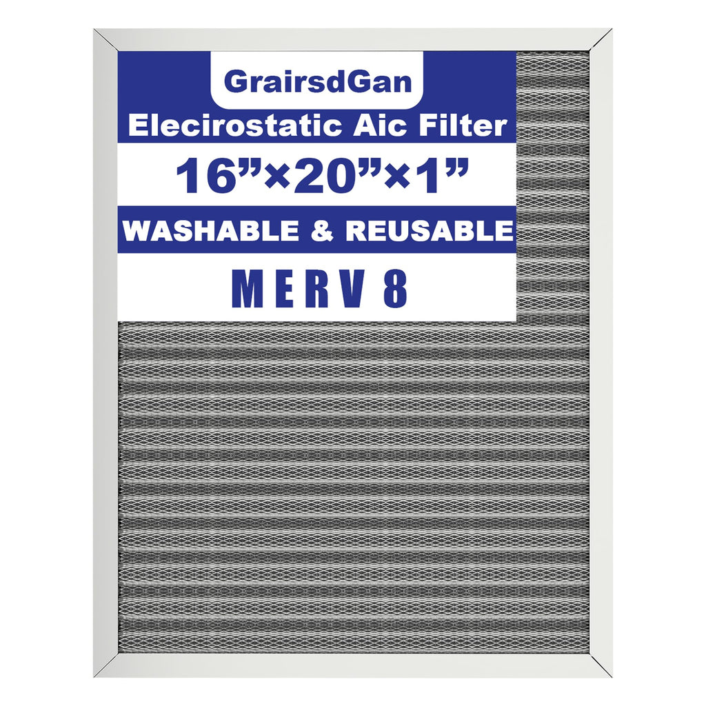 16x20x1 in. MERV 8 Reusable Washable HVAC Furnace Air Filter