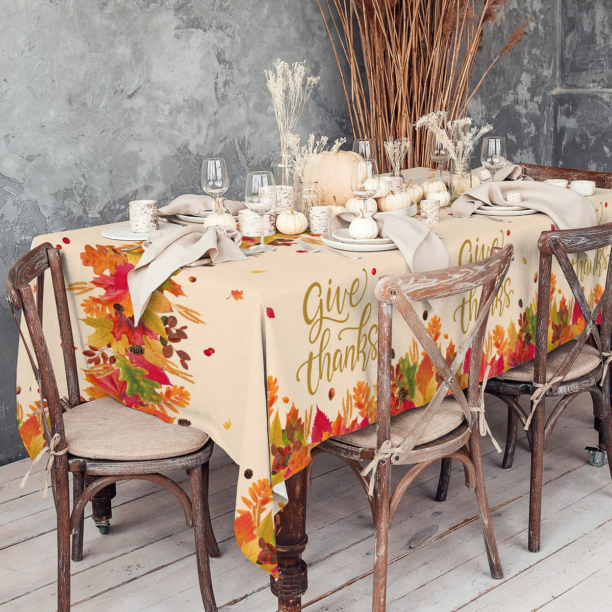 Fall Thanksgiving decorations, Disposable Tablecloth, Plastic Table Cover for Autumn Party Decorations and