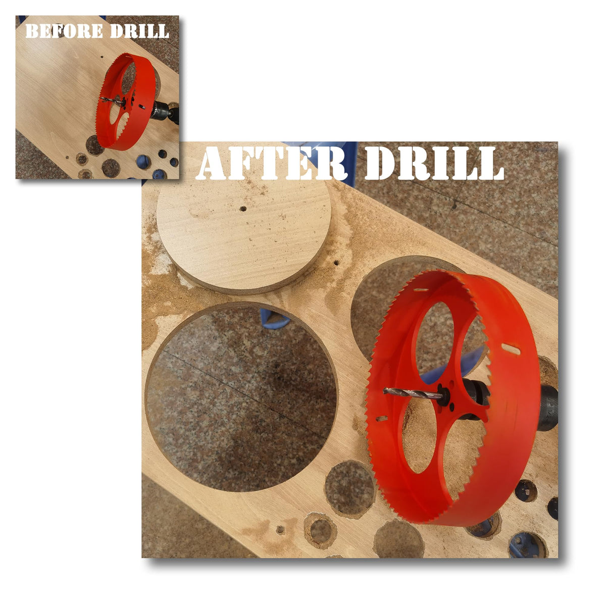 VIKITON 7-1/8 inch Hole Saw for Wood, Metal, Plastic & Drywall, with Arbor