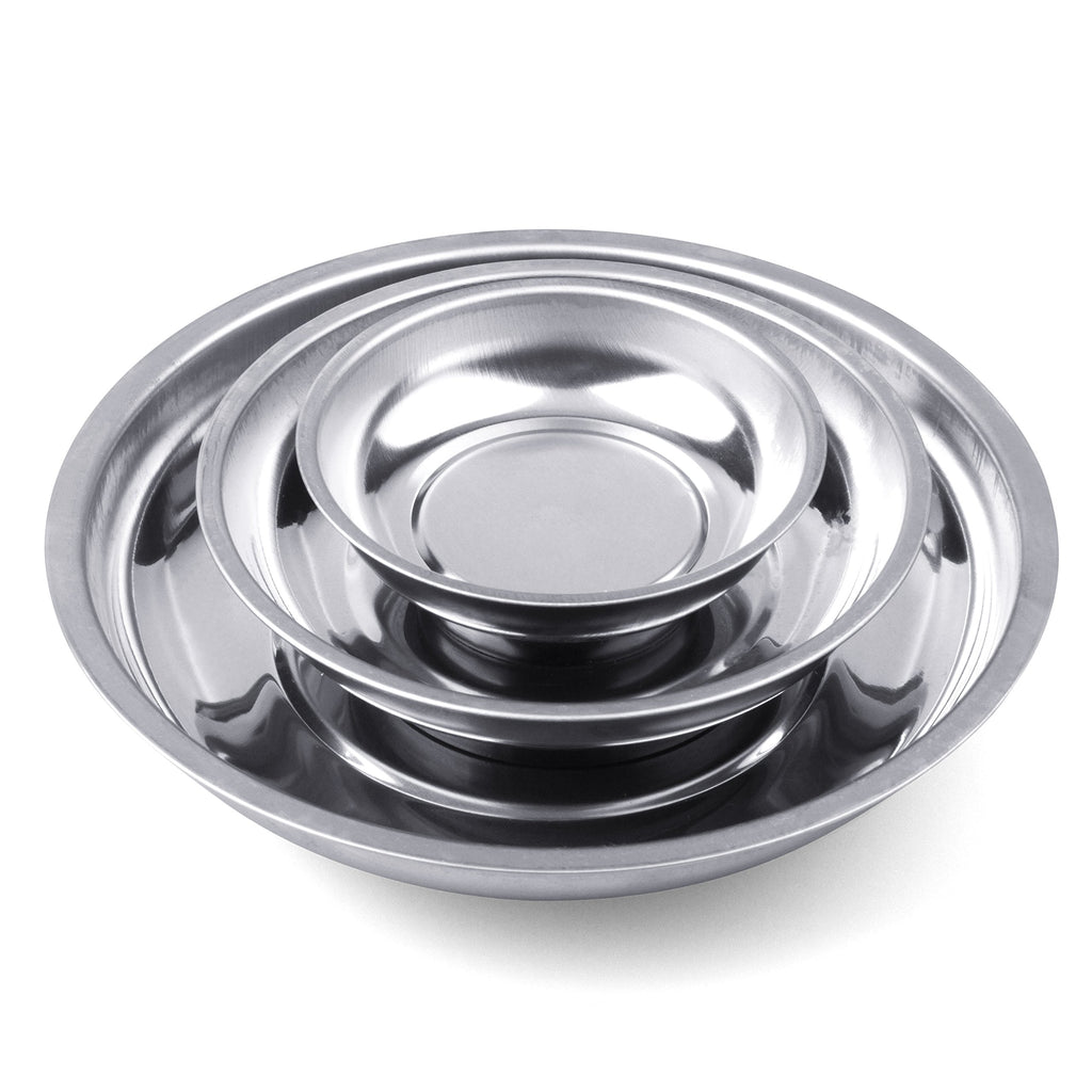 Magnetic Tray | 3-Piece | Round Magnetic Parts Tray | 3 Inch 4 Inch 6 Inch Magnetic Tray for Mechanic's | Stainless