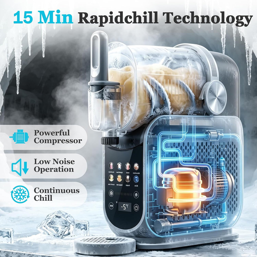 Slushie Machine & Soft Serve Ice Cream Maker for Home, 2.6L/88oz