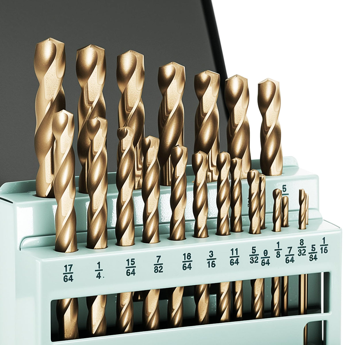 Axelord 21Pcs Cobalt Drill Bit Set (1/16"-3/8"), M35 HSS, 135 Degree Tip, Twist Jobber Length for Hardened Metal, Stainless Steel, Cast Iron, Wood, and Plastics, with Index Storage Case