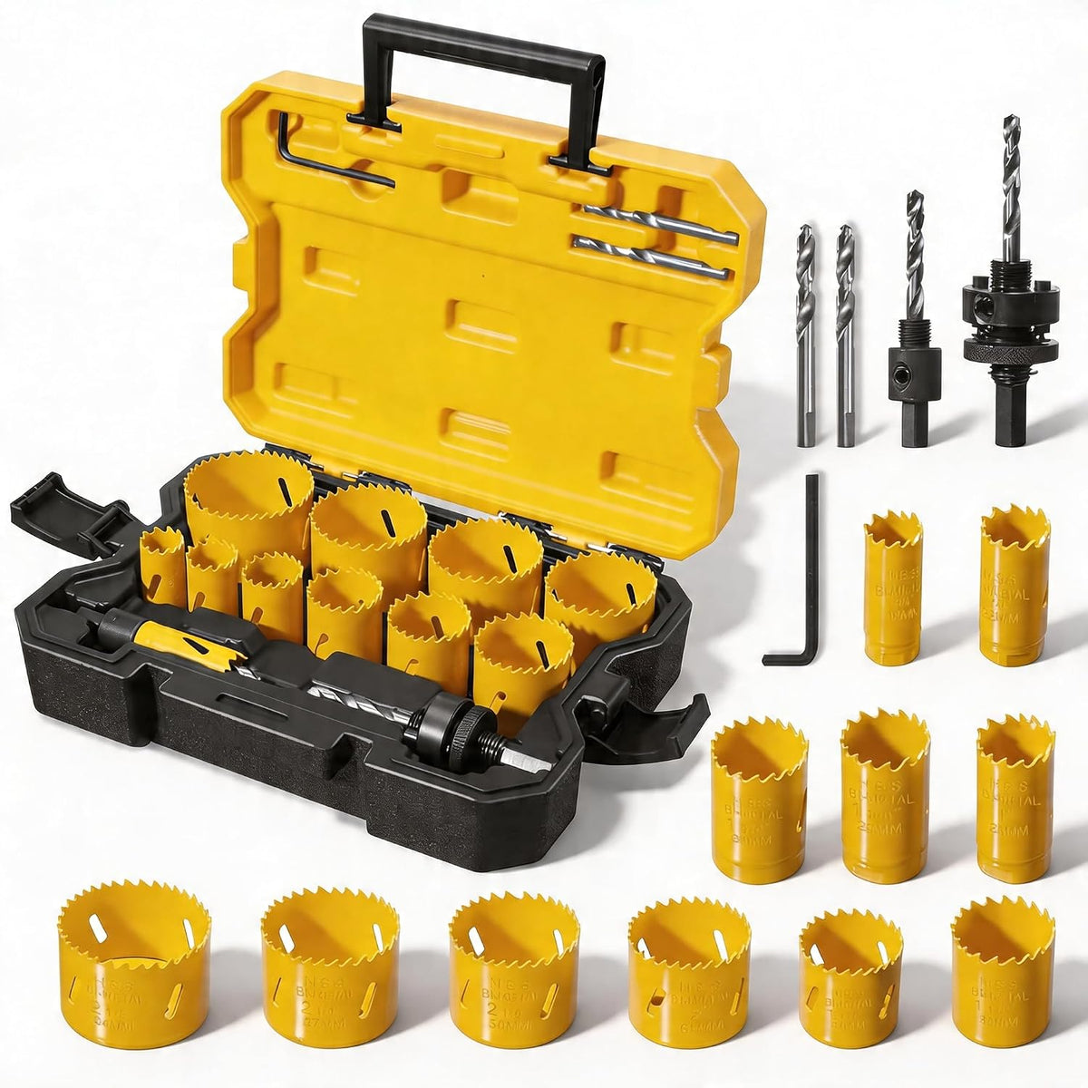 KATA 18 Piece Bi Metal Hole Saw Kit 3/4"-2-1/2" for Wood Metal PVC Drywall