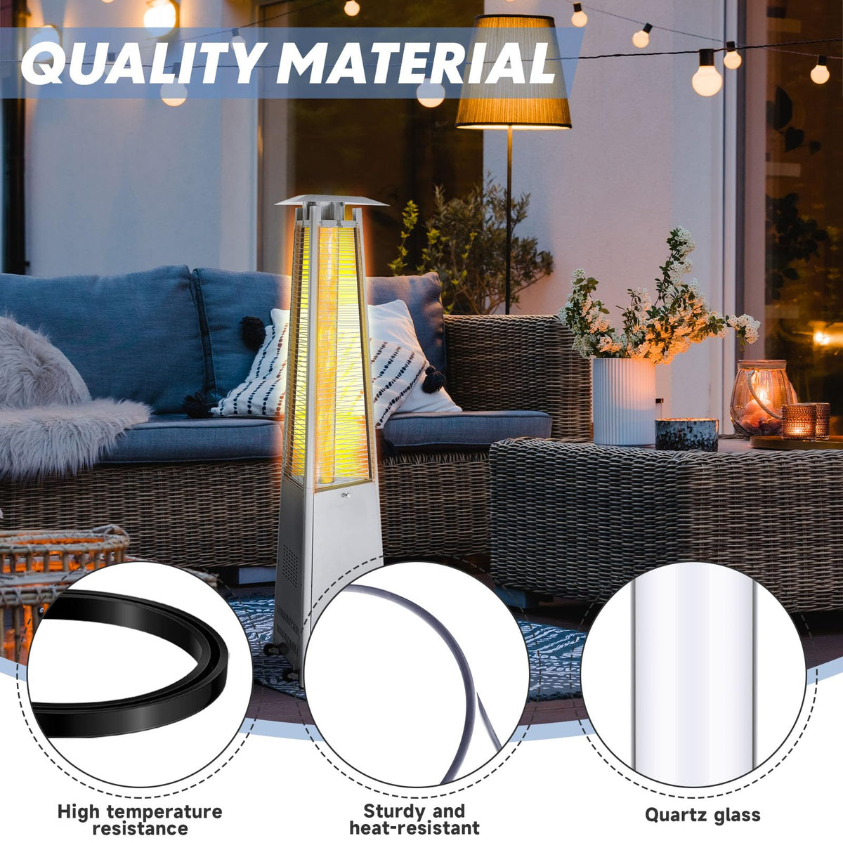 2 Pcs Quartz Glass Tube for Patio Heater 49.5 X 4 Inch Clear