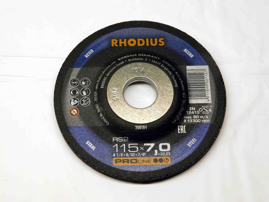 M & J Tooling LLC 5pcs RHODIUS RS2 4 1/2 X 9/32 X 7/8 DEPRESSED GRINDING WHEEL for STEEL 13300 RPM - MS7031CMI