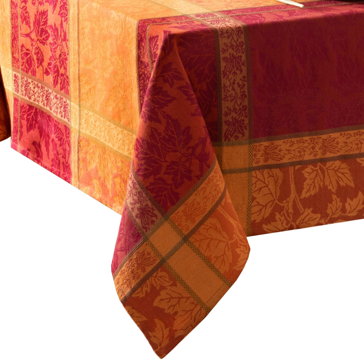 Maplewood Jacquard Harvest Cotton Tablecloth, Multicolor - 60" W x 84" L