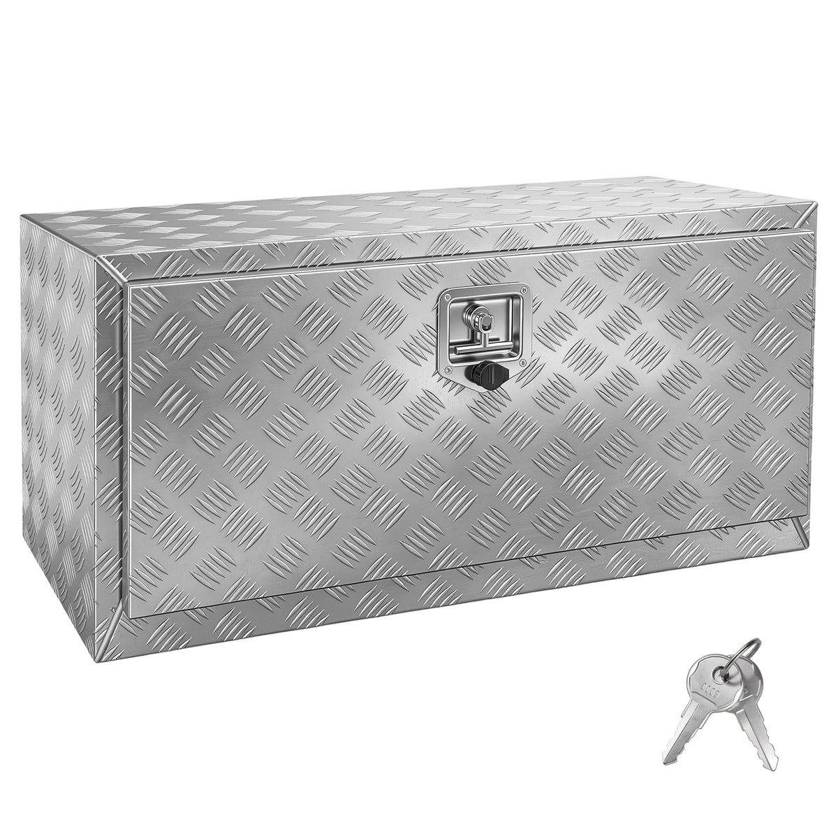 Underbody Truck Box, 36"×14"×16" Pickup Storage Box, Heavy Duty Aluminum Diamond Plate Tool Box with Lock and Keys