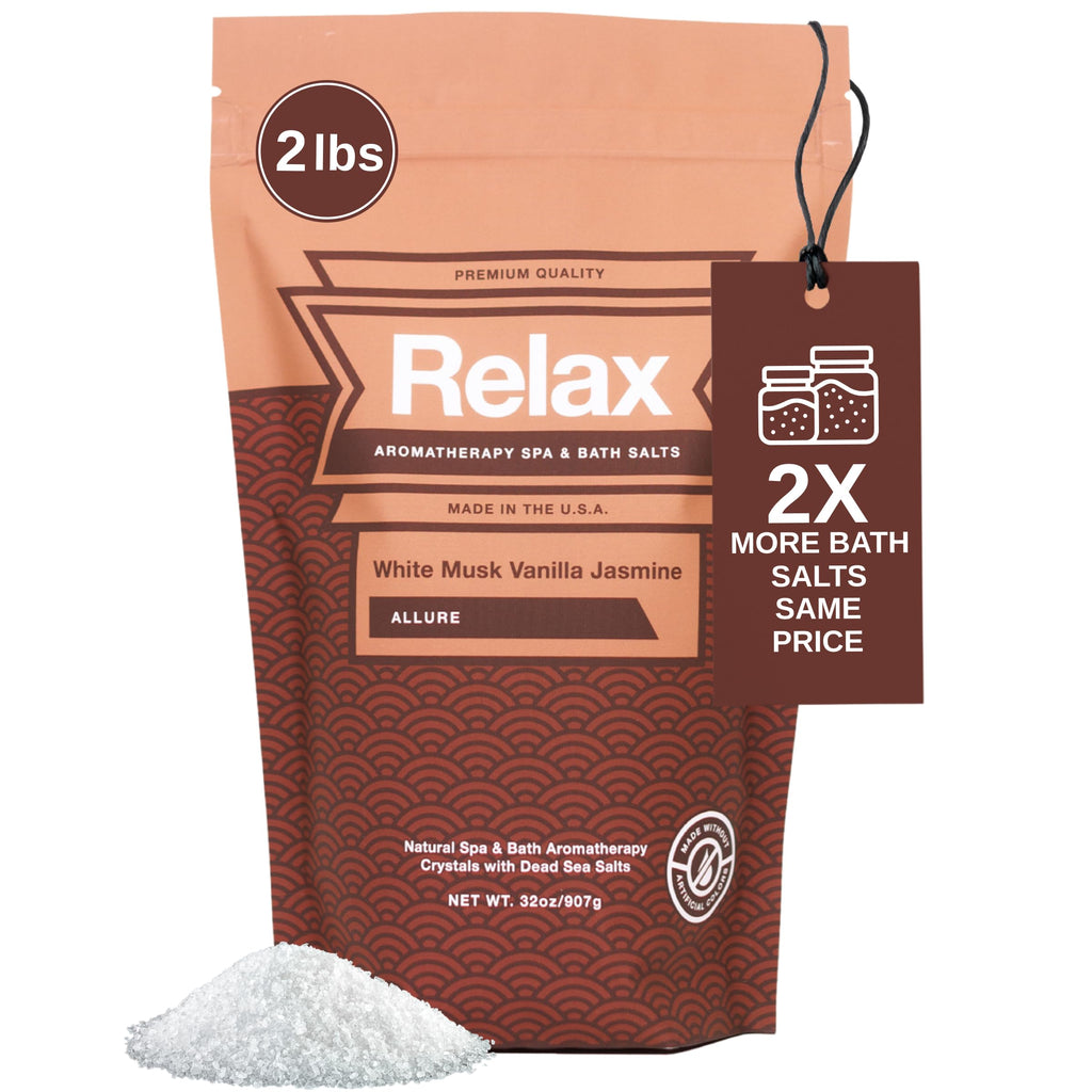 White Musk Vanilla Jasmine Bath Salts, Magnesium, 32 oz