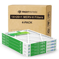 14x20x1 Air Filter 4 Pack, MERV 8 Filter Replacement