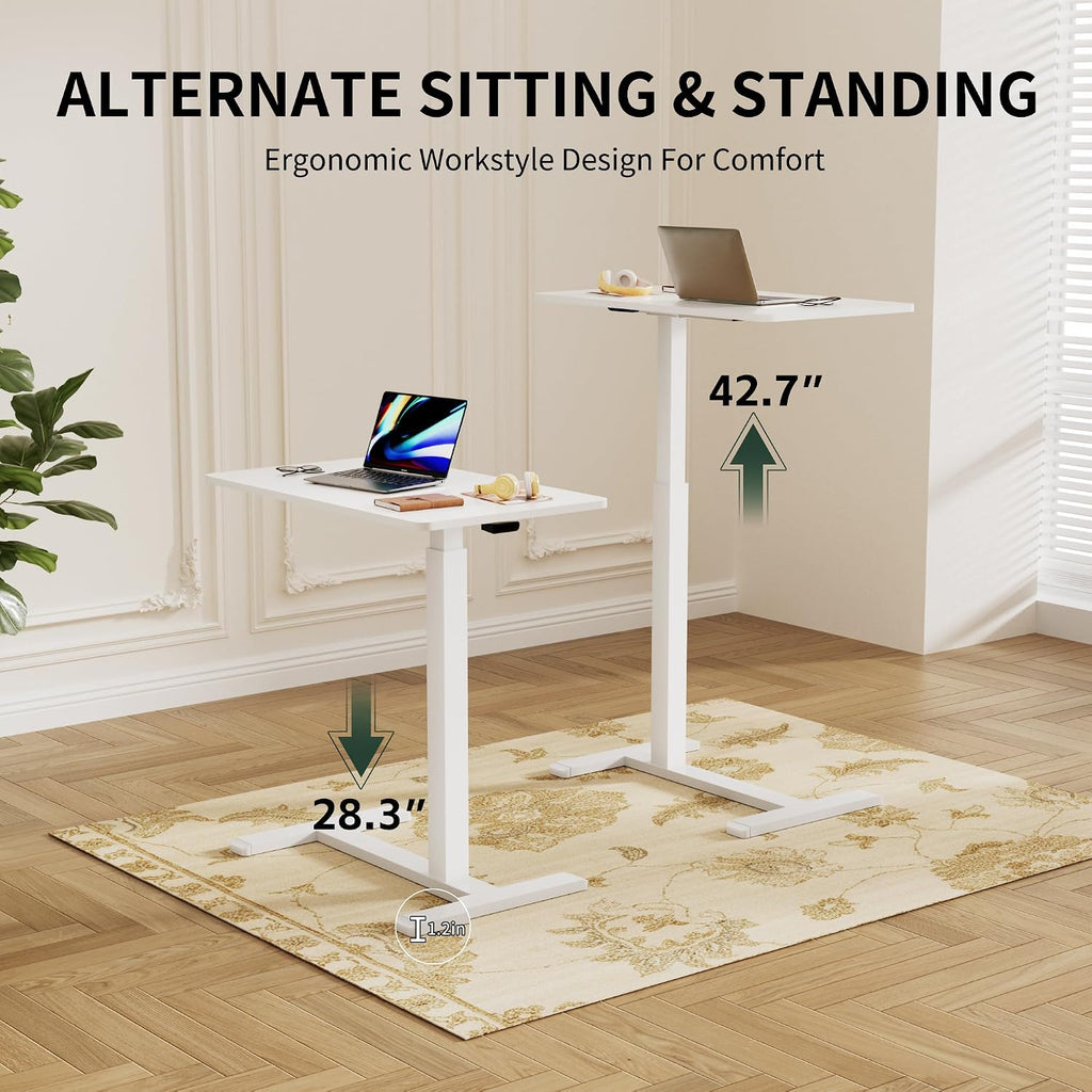Medical Adjustable Overbed Bedside Table with Wheels, Rolling Laptop Table, Mobile Standing Desk for Home and