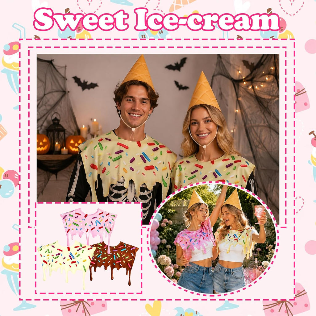 3 SETS Ice Cream Cone Costume Set for Adult
