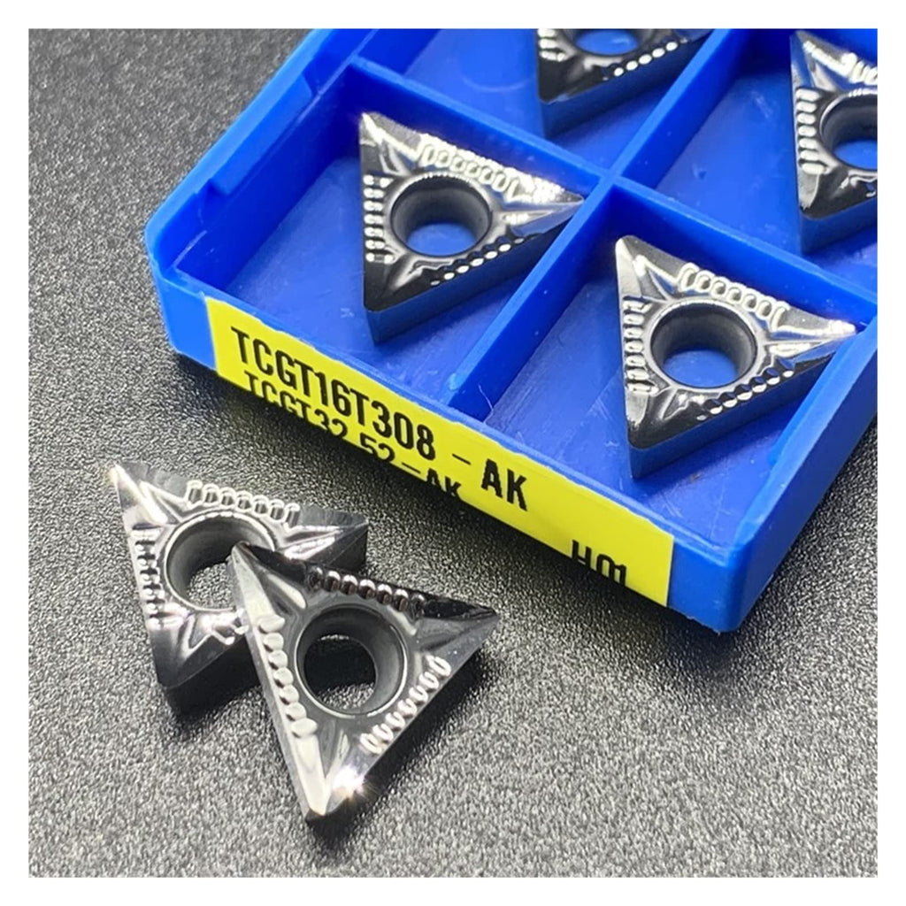 Indexable Lathe Carbide Insert TCGT16T302 TCGT16T304/08 AK H01 Carbide Aluminum Turning Tool Milling Insert CNC Lathe Tool Inserts Aluminum Processing(TCGT16T308AK H01)