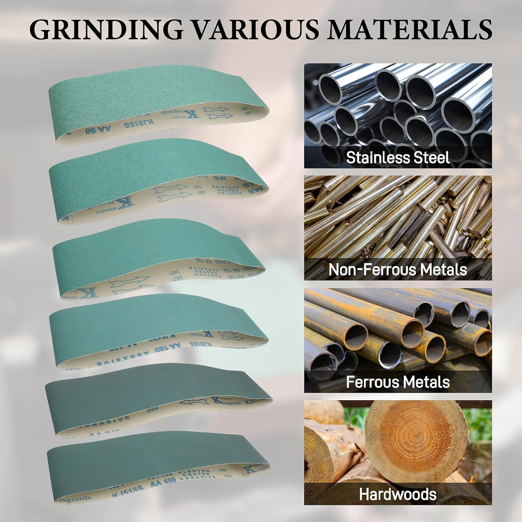 4 x 36 Ceramic Belt Sander Sanding Belts for Metal, 6 Pack
