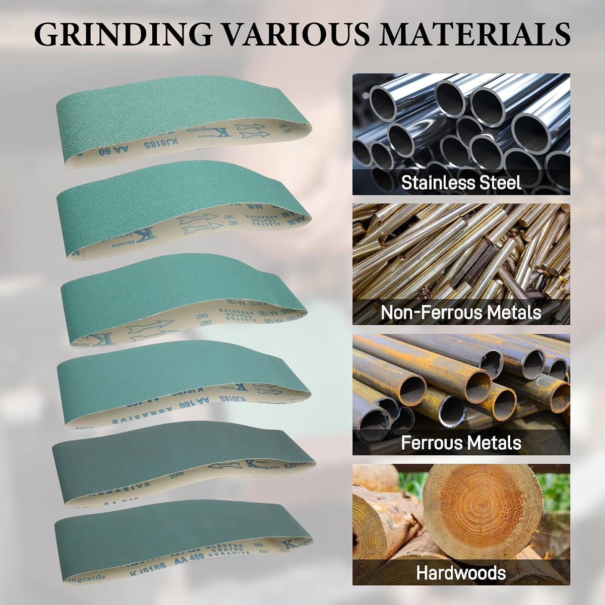 4 x 36 Ceramic Belt Sander Sanding Belts for Metal, 6 Pack