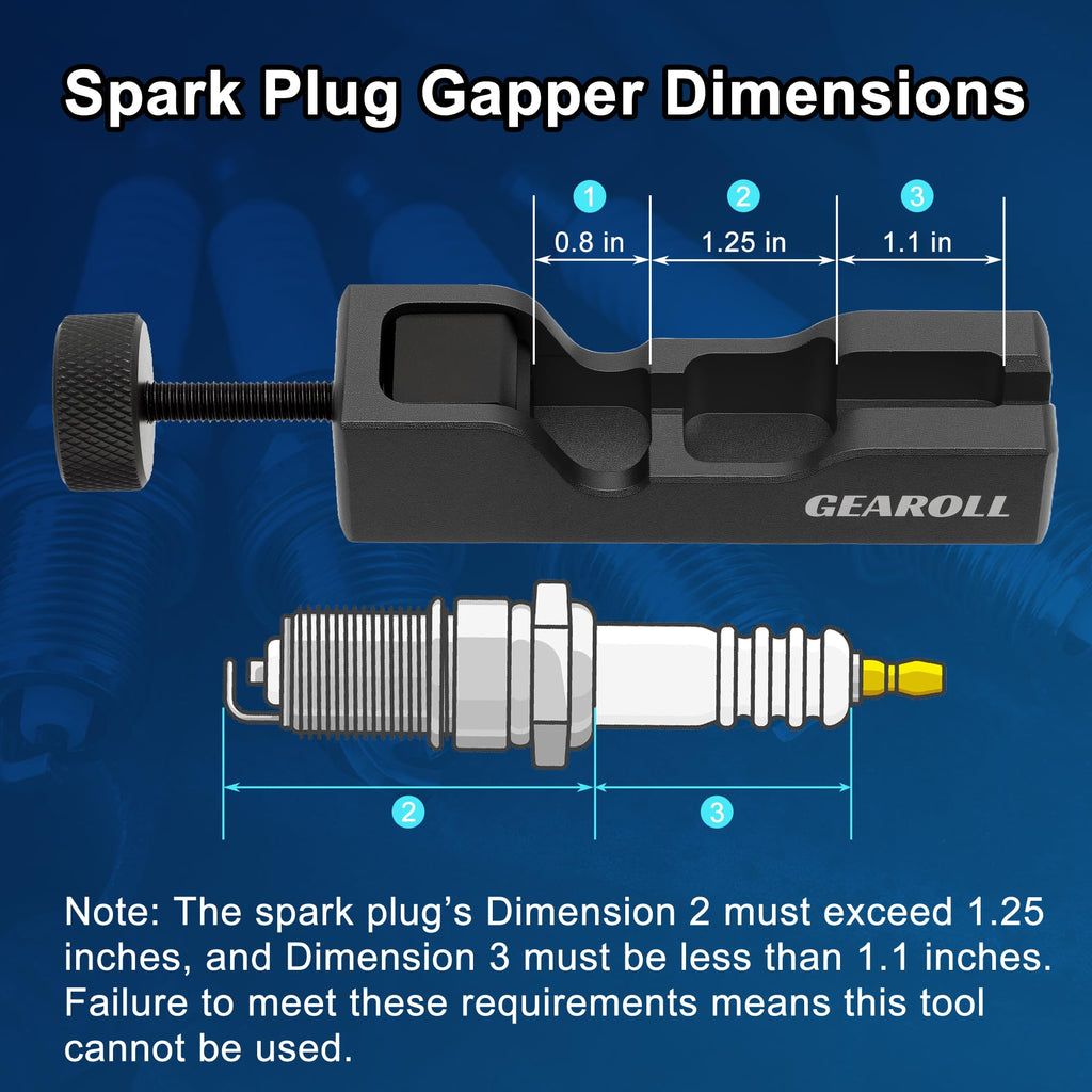 GEAROLL Spark Plug Gap Tool with 32 Blade Steel Feeler Gauge, Spark Plug Gapping Tool for Most 10mm 12mm 14mm 16mm Thread Spark Plugs, Black