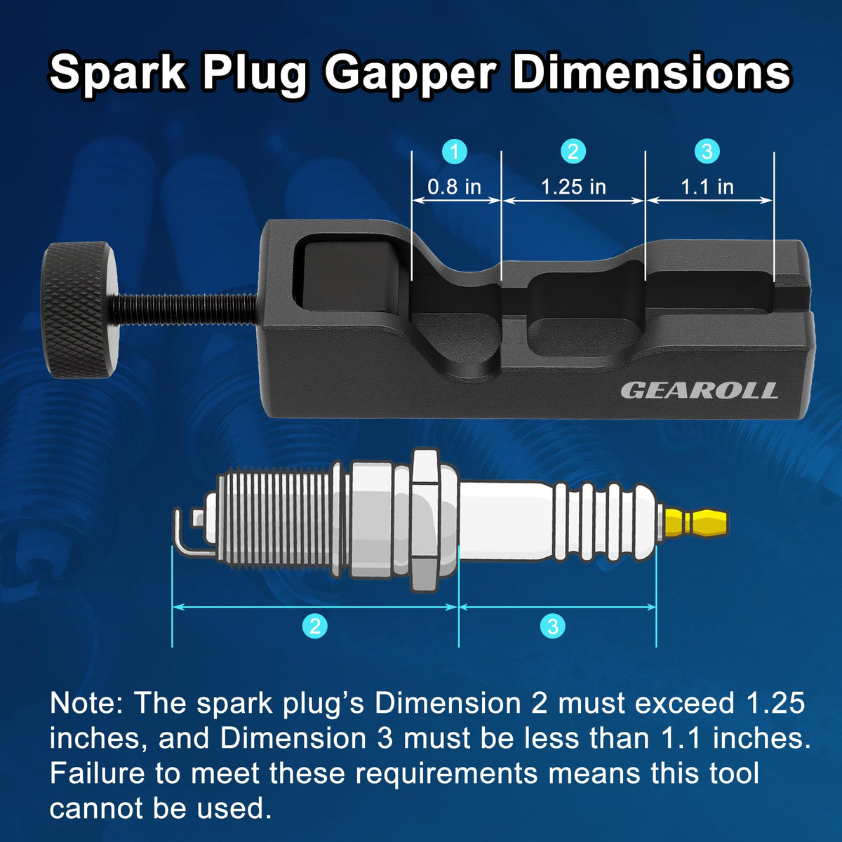 GEAROLL Spark Plug Gap Tool with 32 Blade Steel Feeler Gauge, Spark Plug Gapping Tool for Most 10mm 12mm 14mm 16mm Thread Spark Plugs, Black