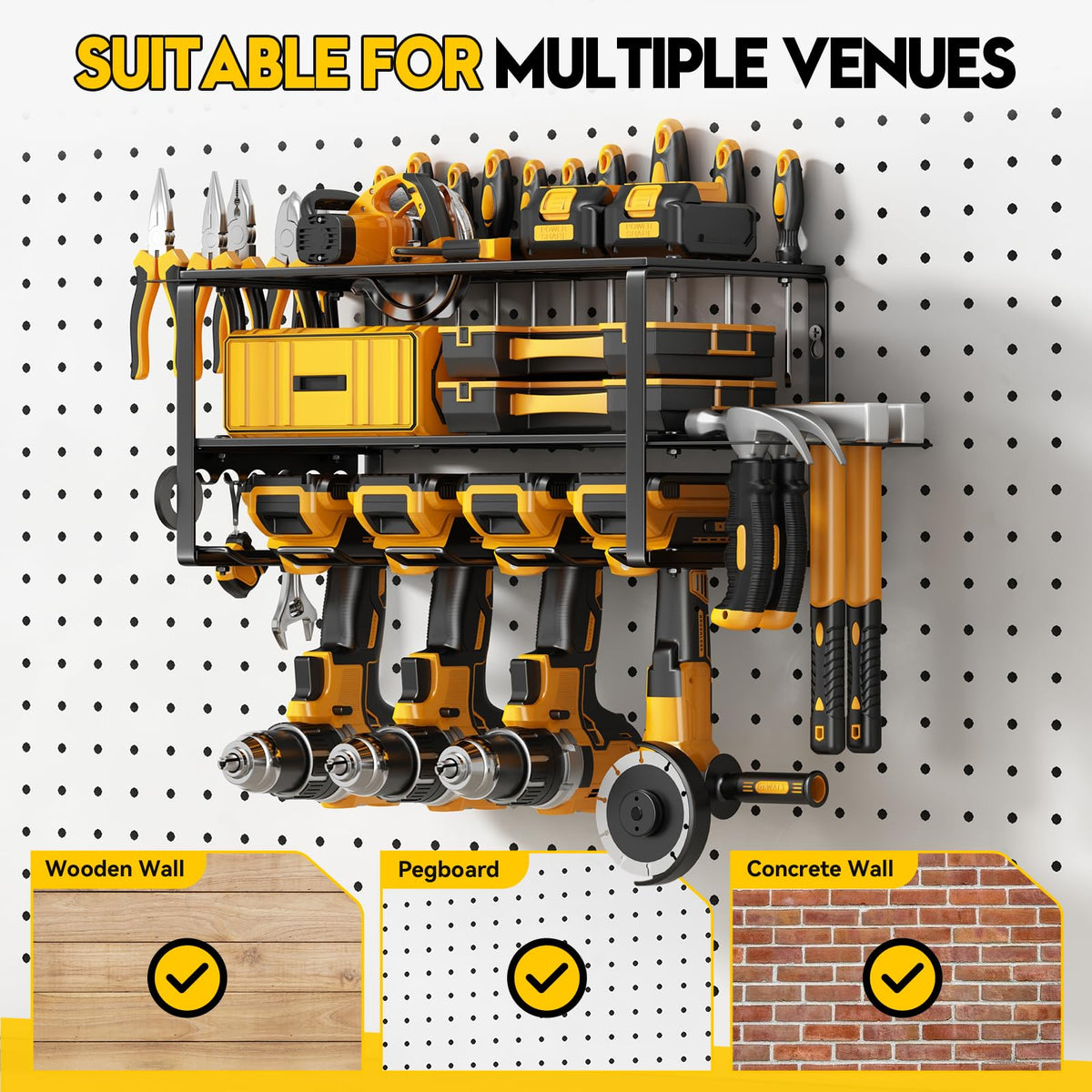fanatato Power Tool Organizer Wall Mount Cordless Drill Holder