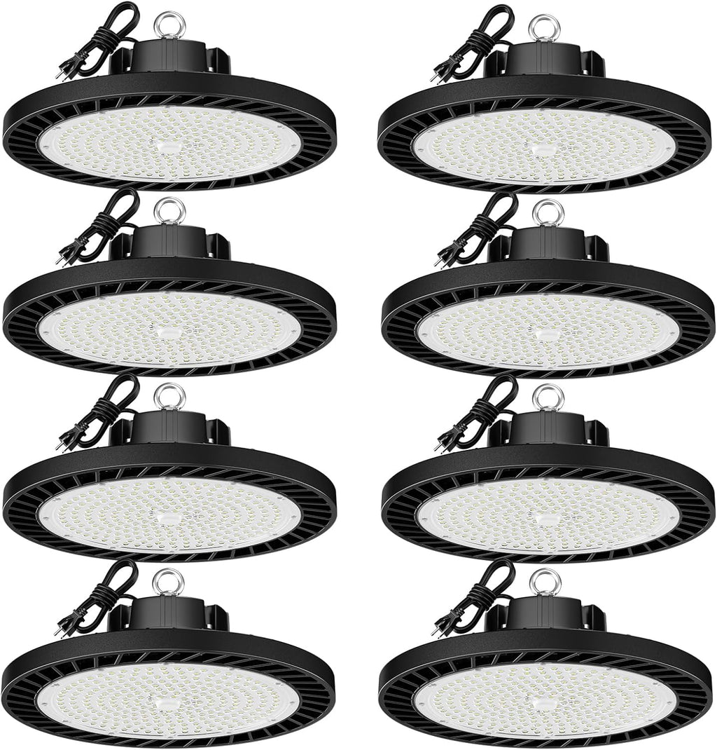 ONLYLUX 150W UFO LED High Bay Lights 8 Pack 5000K Daylight 22500 LM