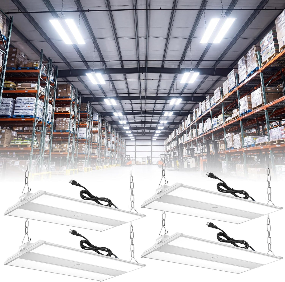 VOLISUN 2FT High Bay LED Shop Lights 4Pack, 200W 30000LM LED Linear Light