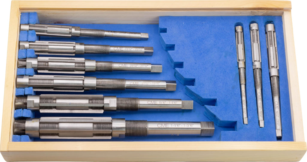 CME 9 pc Adjustable Hand Reamer Set, 15/32" to 1-3/16" Reamer Sizes
