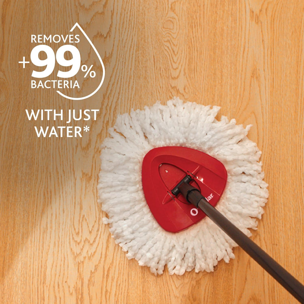 O-Cedar Easywring Microfiber Spin Mop & Bucket Floor Cleaning System with 4 Extra Refills