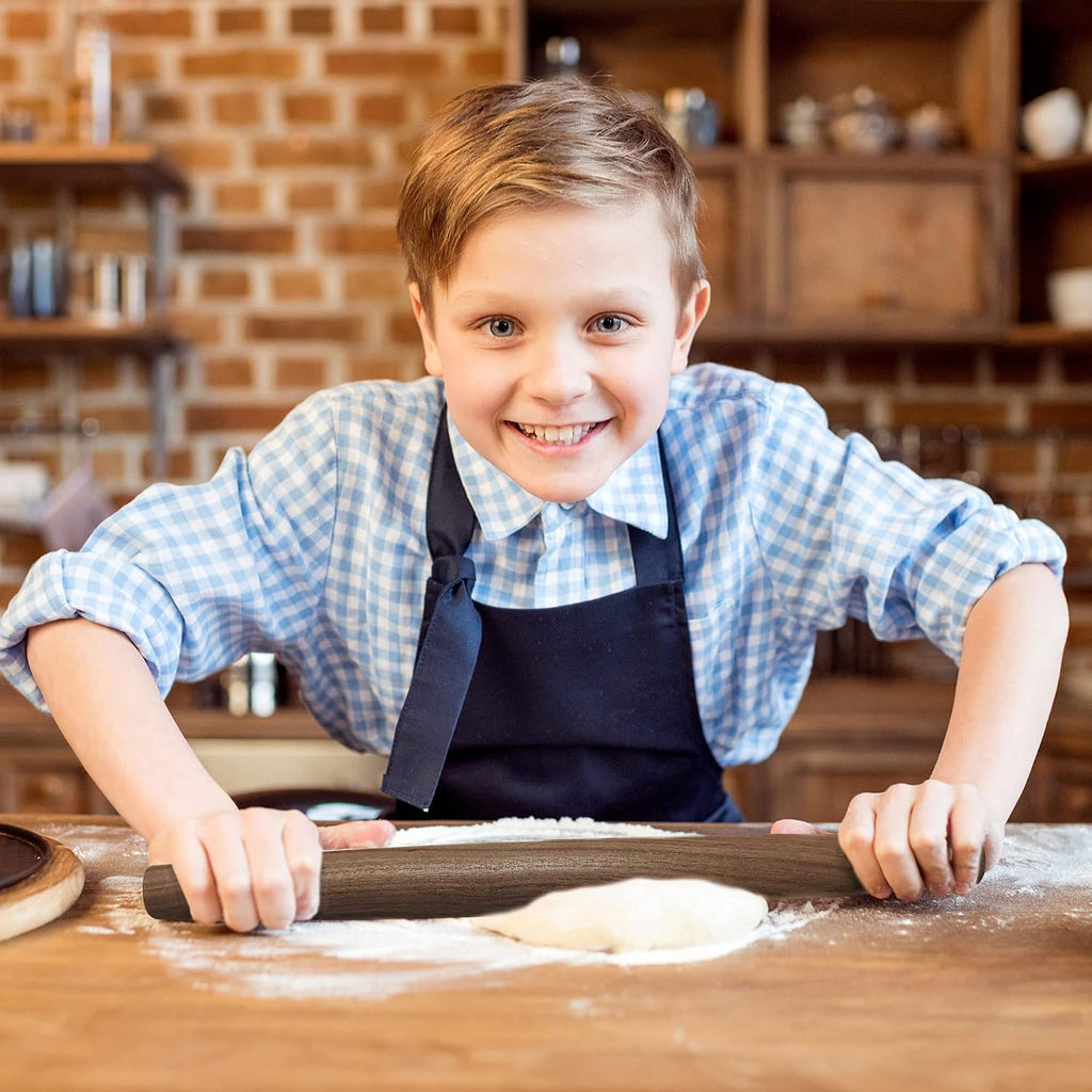 French Rolling Pin (17 Inches) –WoodenRoll Pin for Fondant, Pie Crust, Cookie, Pastry, Dough –Tapered Design & Smooth