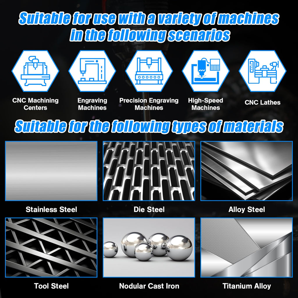 Micrograin Carbide Square End Mill - 4 Flute, 4T Design (1pcs, 3/16") for Alloy Steels, Hardened Steel, Metal, and Multipurpose Milling - Precision Tool Kit for DIY and Professional Use