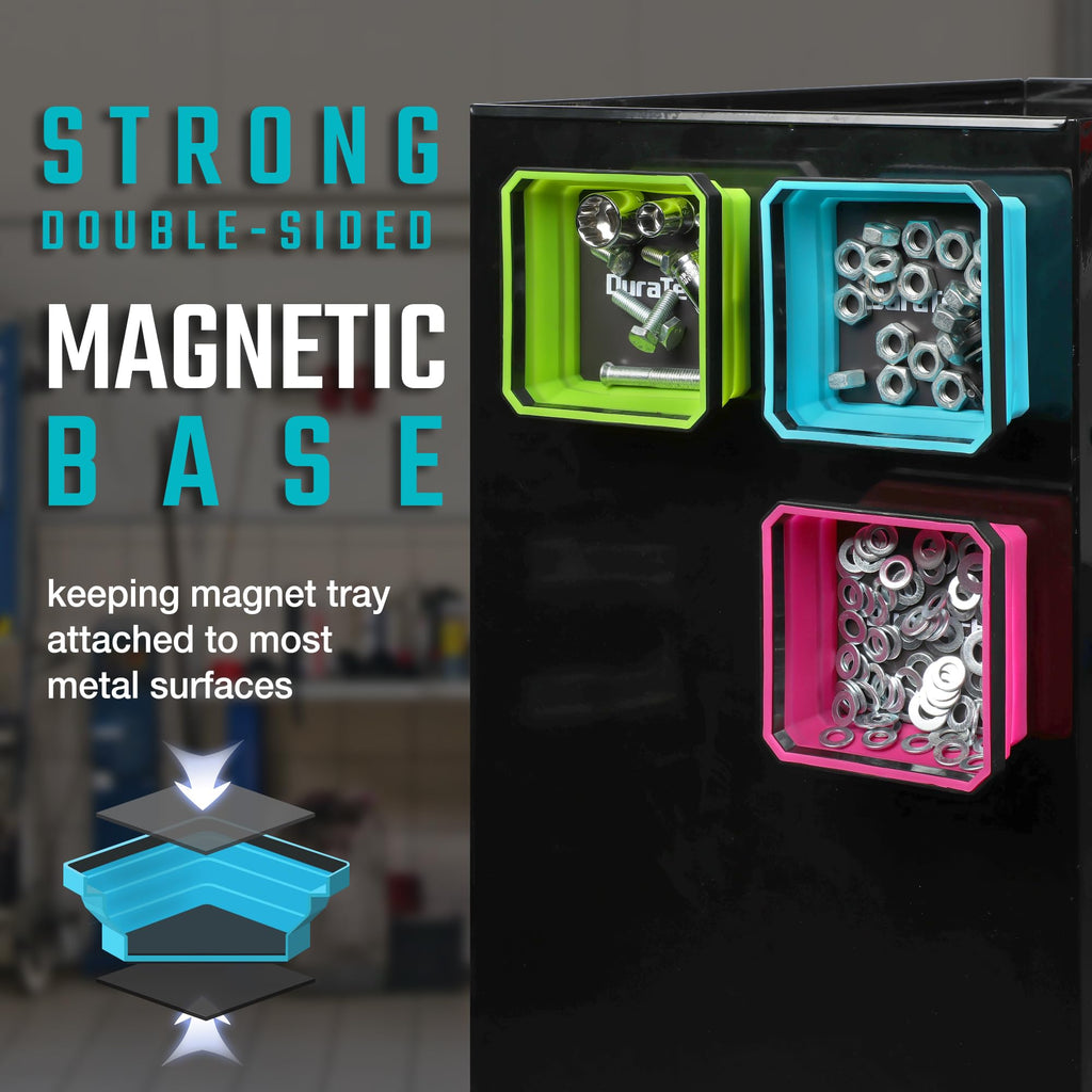 3-Pack Magnetic Foldable Parts Tray Set, Silicone Tool Tray Set