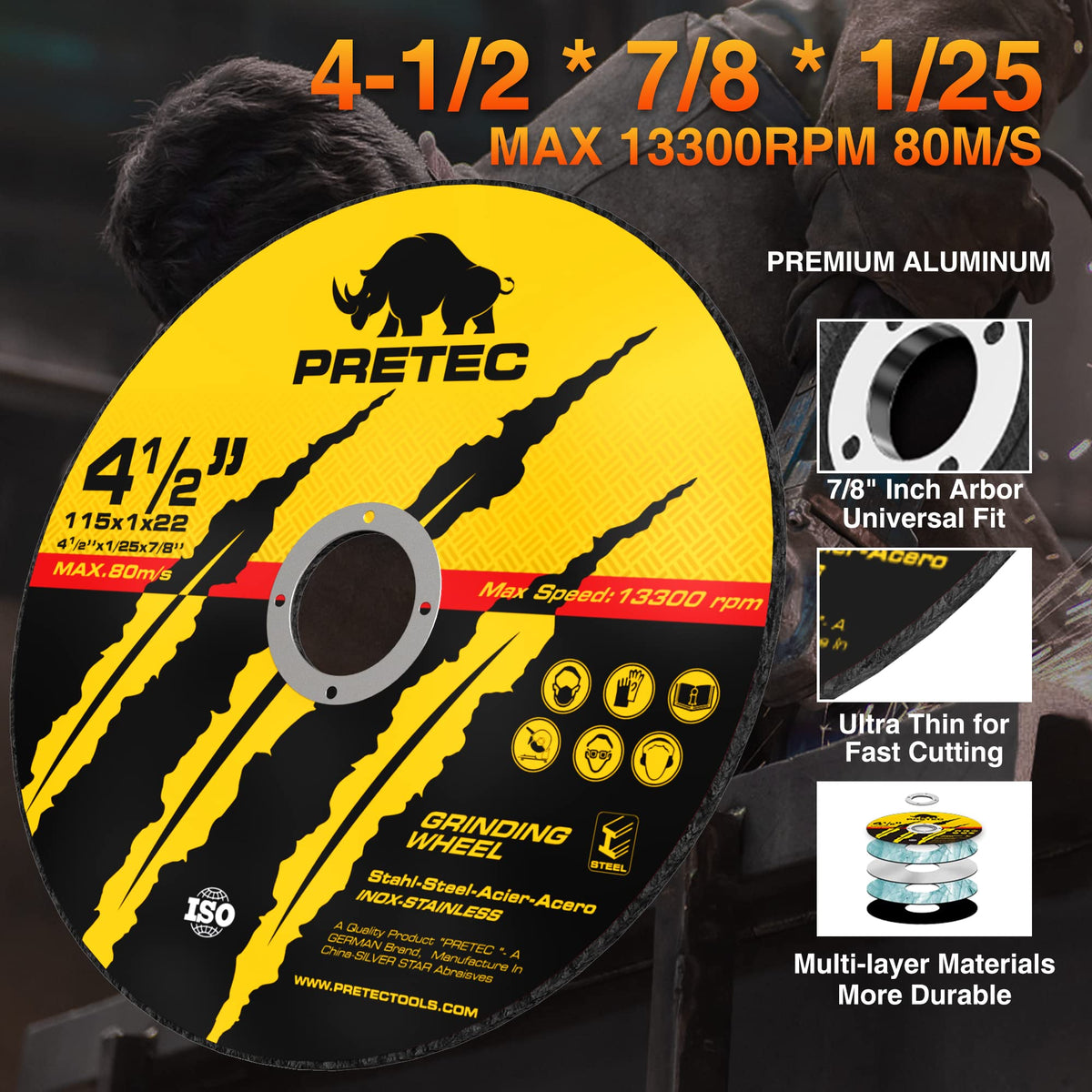 27 Pack Cut Off Wheels 4-1/2", Metal Cutting Wheel for Angle Grinder