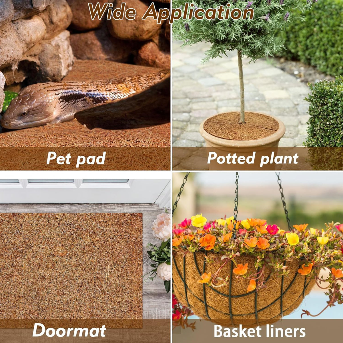 3 Rolls Reptile Carpet 18x36 Inch Coconut Fiber Mat for Tank Bedding