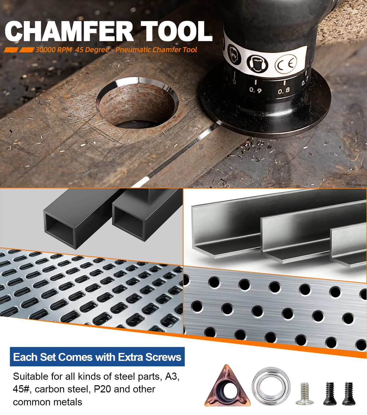 SI FANG Pneumatic Chamfering Tool Mini Air Chamfer C0.1-2 Angle