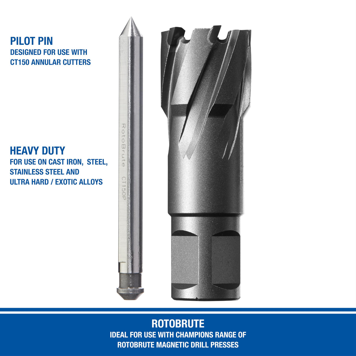 Champion Cutting Tool RotoBrute CT150P Pilot Pin for CT150 Carbide Tipped Annular Cutters (for annular cutter sizes 11/16" and above)