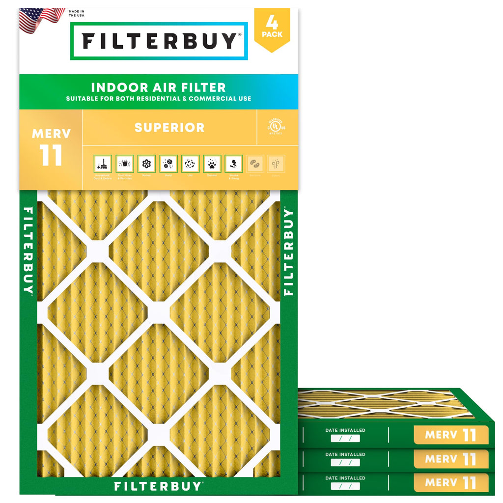 12x22x1 Air Filter MERV 11 Pet & Allergy Defense (4-Pack)