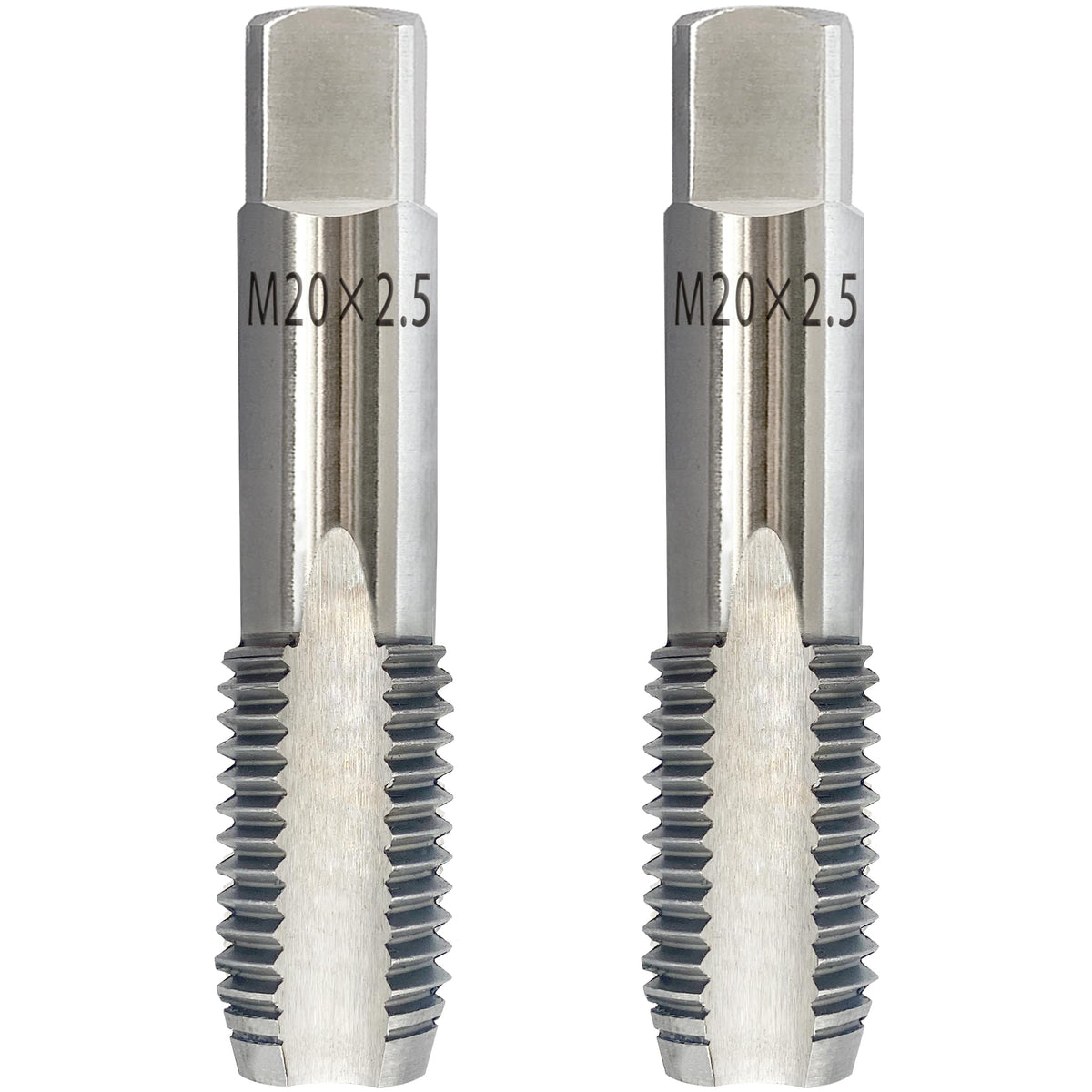 2Pcs M20x2.5 Metric Right-Hand Thread Tap, Hand Taper & Plug Tap Set