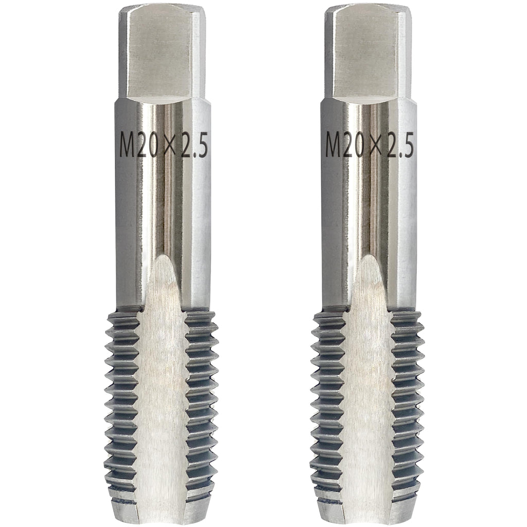 2Pcs M20x2.5 Metric Right-Hand Thread Tap, Hand Taper & Plug Tap Set