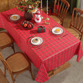Christmas Vinyl Tablecloth Rectangle Buffalo Plaid, Red, 52"x70"