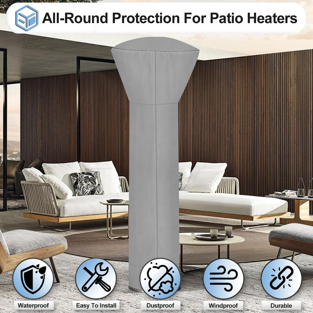 Waterproof Patio Heater Covers with Zipper and Storage Bag