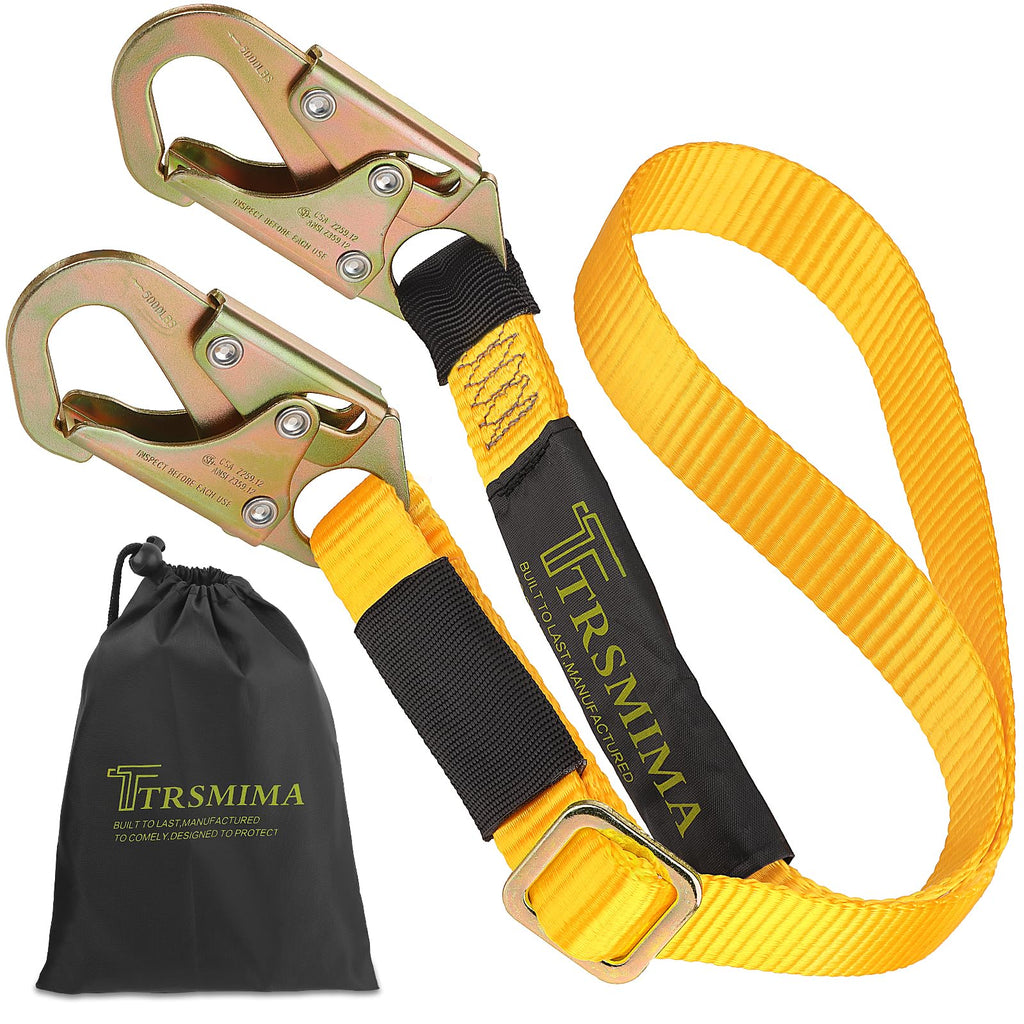 TRSMIMA Fall protection Safety Lanyard - 4ft to 6ft Adust Webbing Belt