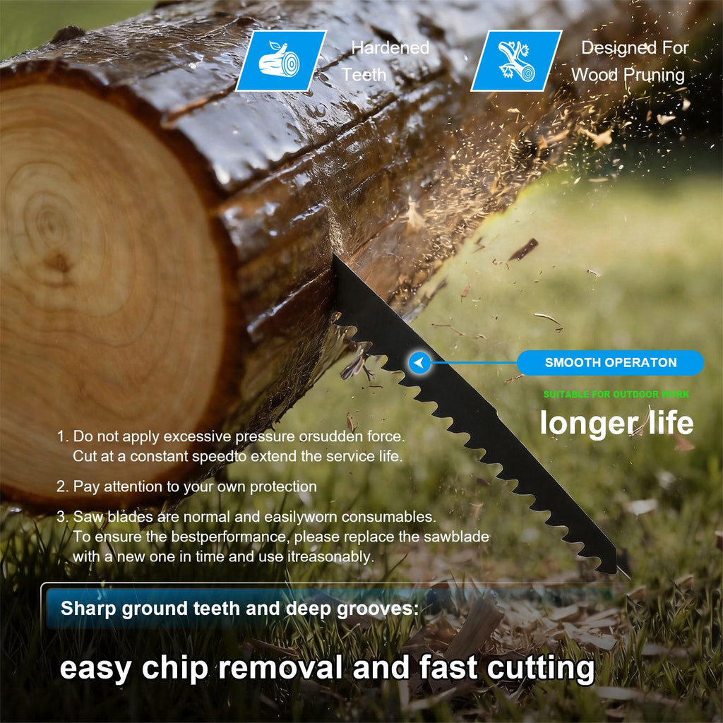 MUOZLOP 10Pack 15inch 3TPI Woodcutting Reciprocating Saw Blades Set