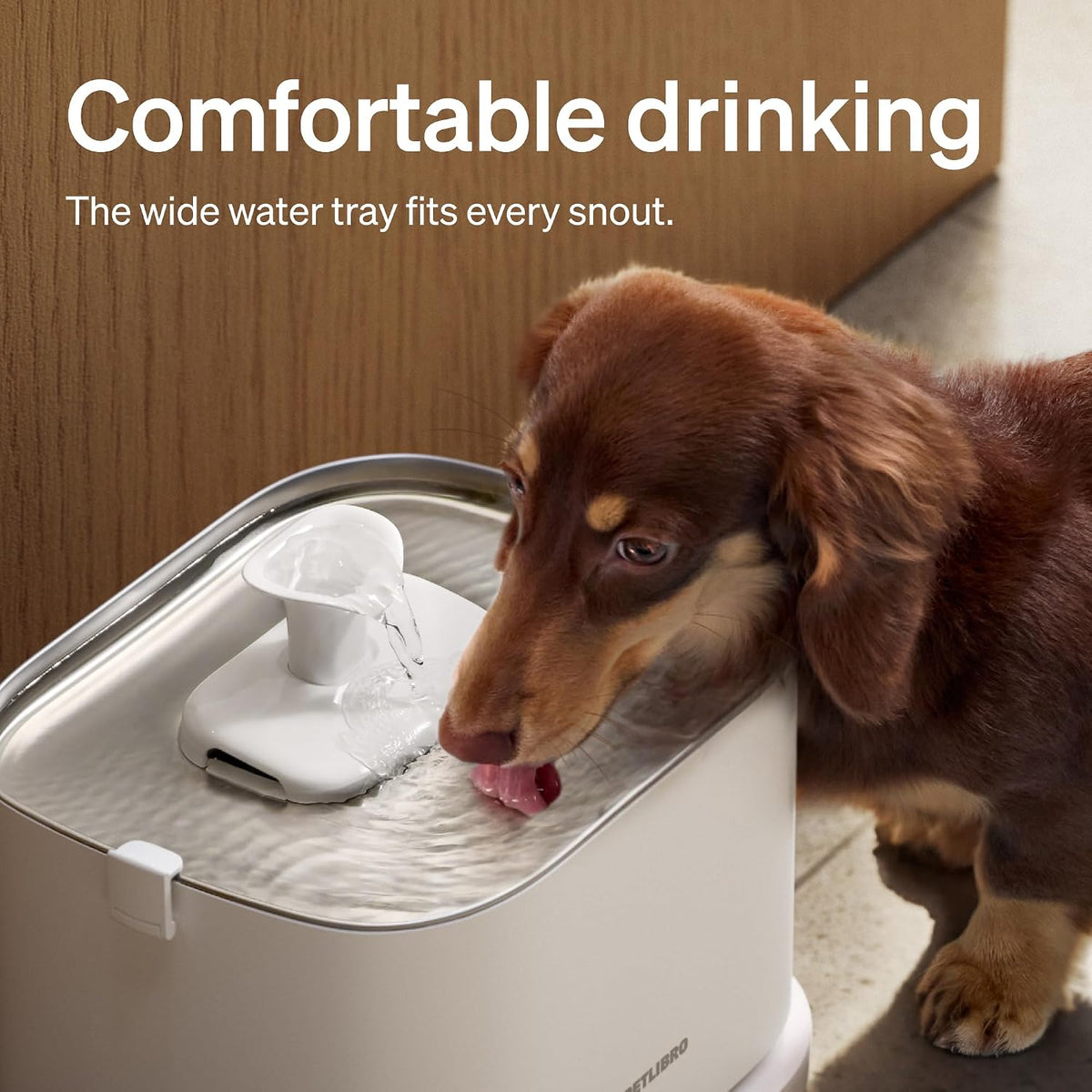 Quiet Dog Water Fountain Stainless Steel Tray, Smart Pet Water Fountain for Dogs Inside with App Monitoring, 3L Dog