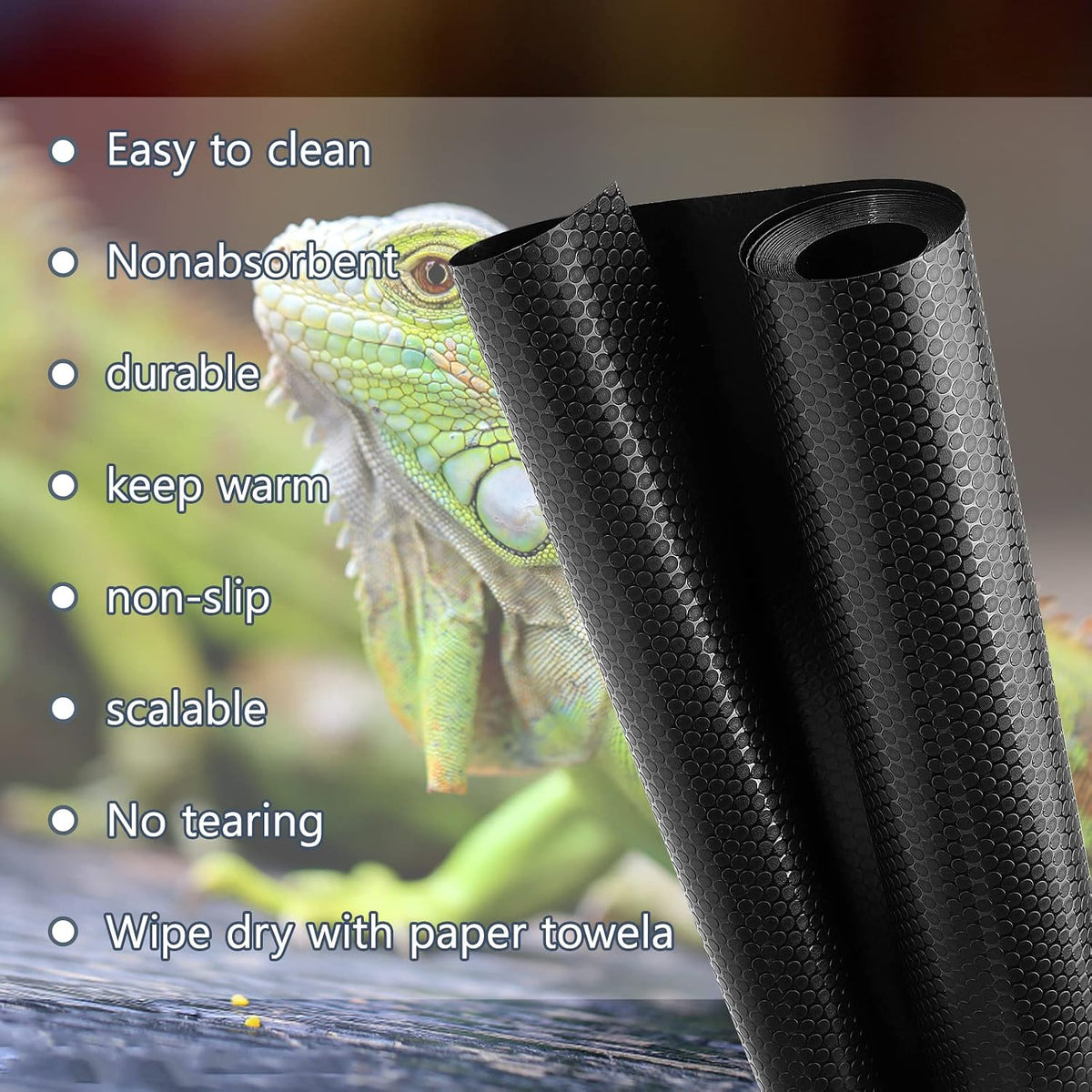 Bearded Dragon Tank Accessories, Reptile Terrarium Carpet Substrate for Leopard Gecko, Lizard, Iguana, Snake